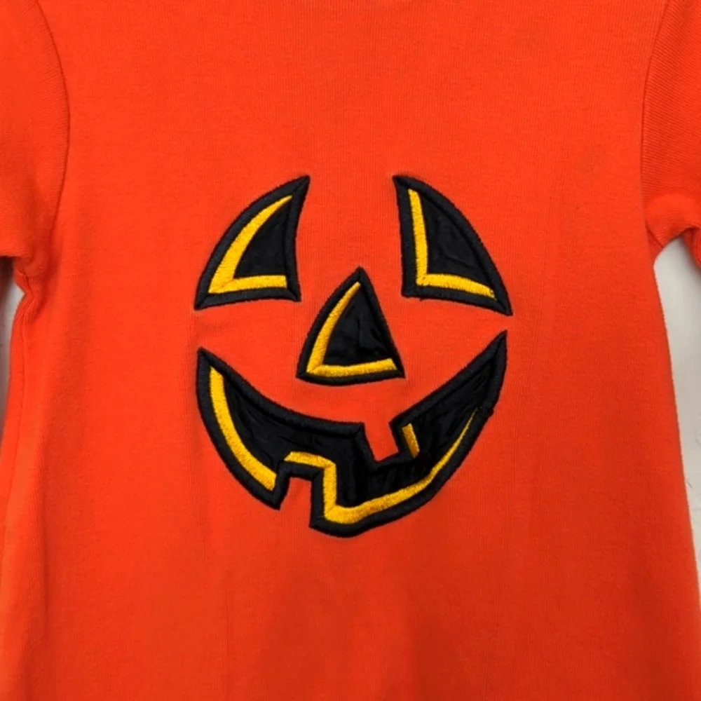 Mandal Bay Baby Orange Jack O Lantern Cotton Halloween Onesie Size 6 Months